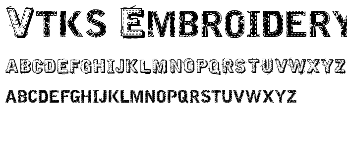 VTKS EMBROIDERY font